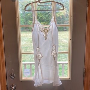 Victoria's Secret White Satin Lace Chemise